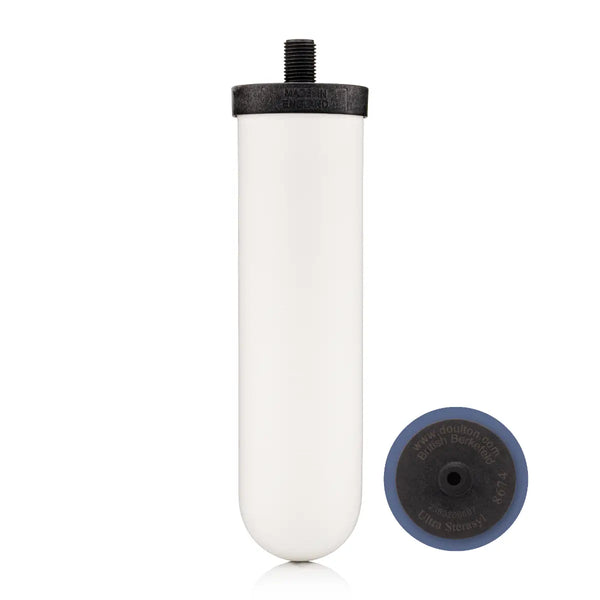 Candela filtrante in ceramica British Berkefeld Ultra Sterasyl da 7 pollici e la sua base